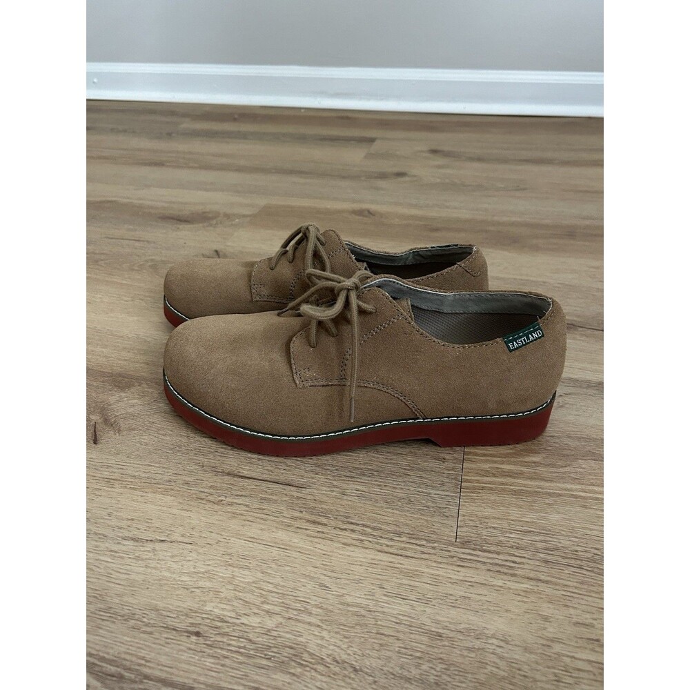 Eastland Casual Shoes Mens Buck Oxford Lace Round Toe Taupe Suede 9.5 Brown
